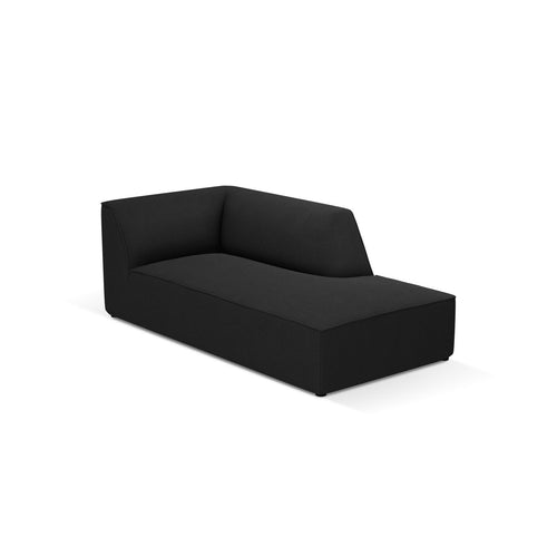 Cosmopolitan Design - Ligstoel rechts Siena structurele stof zwart - 181x93x69cm