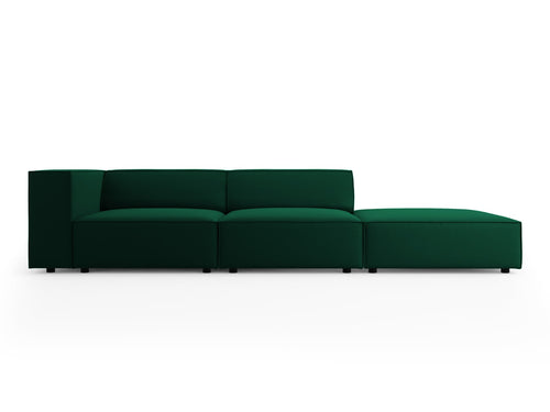 Cosmopolitan Design Rechte bank Arendal 4-zits, flueel, flessengroen - 102x262x70cm