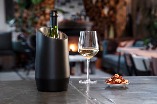 Leopold Vienna - Wijnkoeler dubbelwandig mat zwart RVS - vtwonen shop