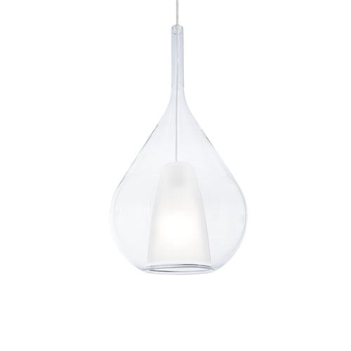 Ideal Lux KALIQUE 28 cm druppelvormige koepel hanglamp, transparant, 1x E27 fitting