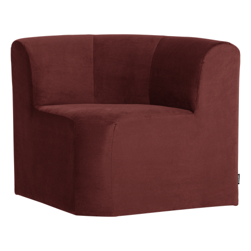 WOOOD eetbank hoek rugleuning Mojo Base - Velvet - Kastanjebruin - 83x80x80