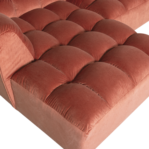 WOOOD chaise longue bank links Allure - Fluweel - Blush - 79x324x165 - vtwonen shop