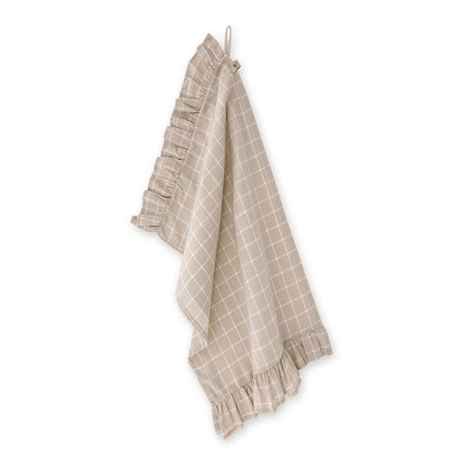 Walra - Keukenset Lovely Linen Ruffles - 3x 50x70 cm - Naturel