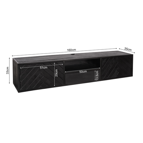 Starfurn  tv meubel New York - zwart - 35x160x33cm