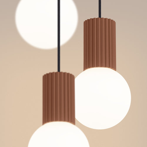 Sollux Lighting Hanglamp HALO 3P mokka - 25x25x125cm