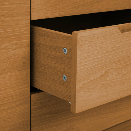 Furnhouse 4-deurs dressoir Kerteminde - Natuurlijk eikenhout - MDF, eikenfineer - 45x213x80
