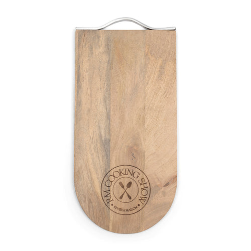 Rivièra Maison RM Cooking Show Chopping Board - Mangohout, Aluminium - Naturel - vtwonen shop