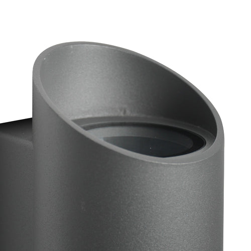 Nordlux Nico Wandlamp Buiten - Ø7,7cm - 2-lichts GU10 - IP54 - Antraciet