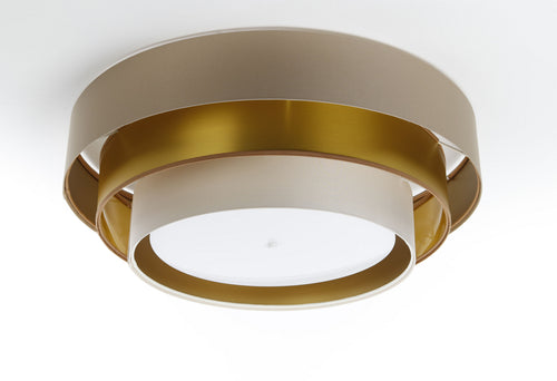 bpskoncept plafondlamp Triniti - beige satijn - goud - Ø 60 cm