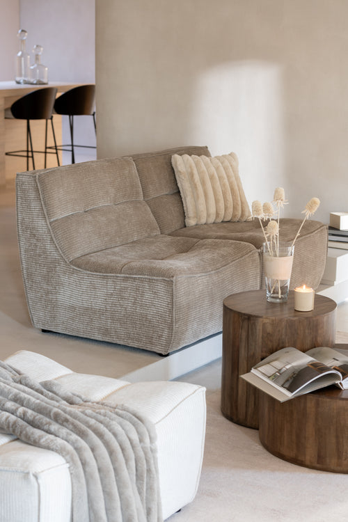 J-Line kussen large corduroy - polyester - beige