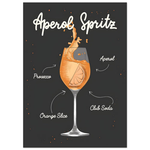 Artfulprints  Aperol Spritz cocktail I – Illustratie   poster 50x70 cm - vtwonen shop