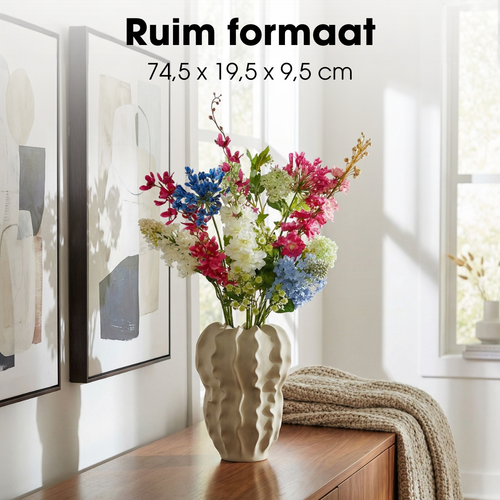 Mica Decorations Kunstboeket Kyra - Decoratief Boeket - Kunstplanten voor Binnen - Kunstplant Zonder Onderhoud - Veldboeket Kunstbloemen