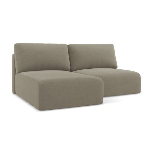 LaMiaSofa hoekbank links Ostia - textuurstof - donkerbeige - 210x149x79