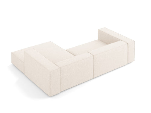 Cosmopolitan Design rechter hoekbank Arendal 3-zits, chenille, lichtbeige - 166x224x70cm