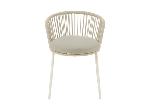 J-Line stoel Toa - metaal/touw - grijs - vtwonen shop