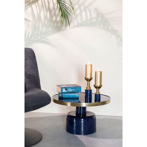 Zuiver Glam Salontafel Rond 60 cm Blauw/ Goud - vtwonen shop