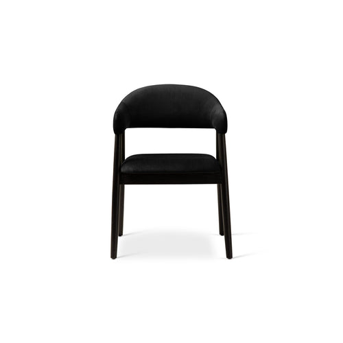 Set van 2 fluwelen stoelen Adra flueel zwart - 59x56x77cm