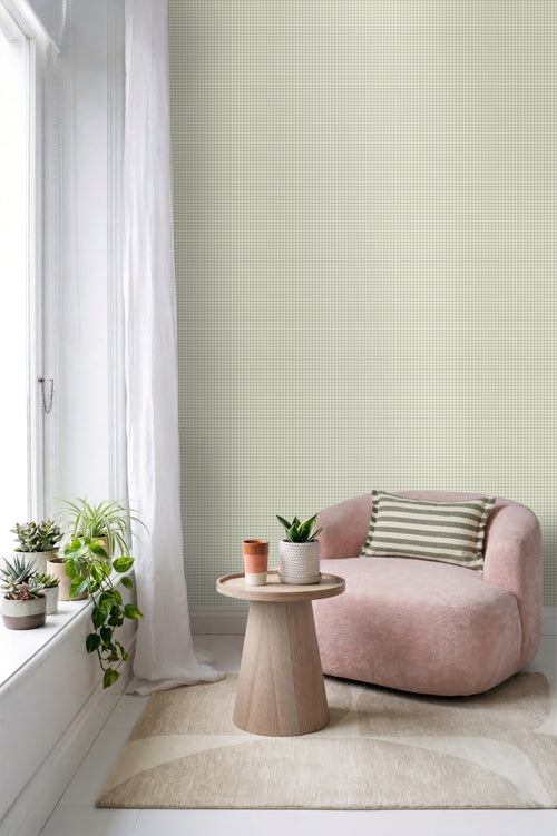 ESTAhome behang ruitjes vergrijsd groen - 50 x 900 cm - 131643