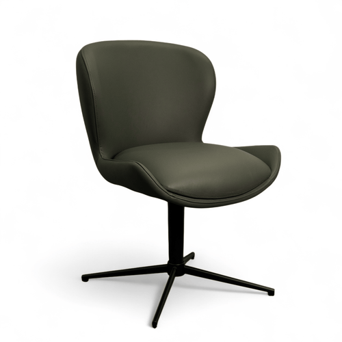 Furnhouse eetkamerstoel Nicklas - Olijfgroen - Leer - Set van 6