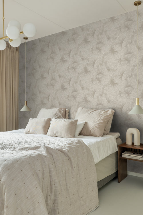 Origin Wallcoverings behang 3D-motief bladeren taupe - 53 cm x 10.05 m - 348007 - vtwonen shop