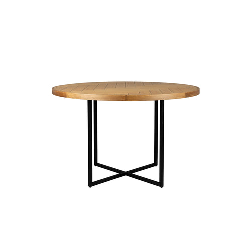 Dutchbone Class Eettafel Rond 120 cm Eikenhout - Bruin - vtwonen shop