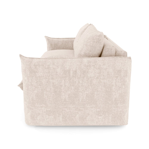 Premium Interiors - Snel uitklapbare slaapbank ICON - gewaafd fluweel crème 208cm