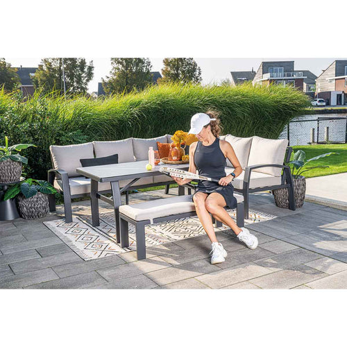 Garden Impressions lounge dining set Cameron desert sand - 4-delig - rechts