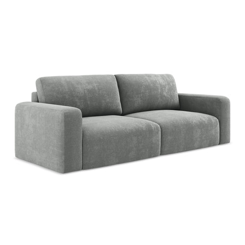 LaMiaSofa 3-zits slaapbank Ostia - chenille stof - grijs - 244x102x79