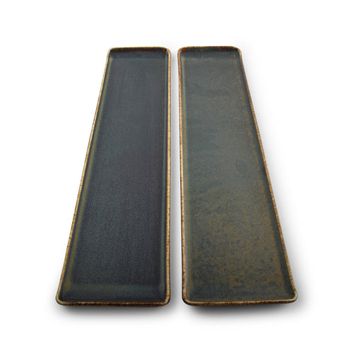 Bonbistro - Serveerschaal 46,5x9,5cm groen Cirro - Set van 6
