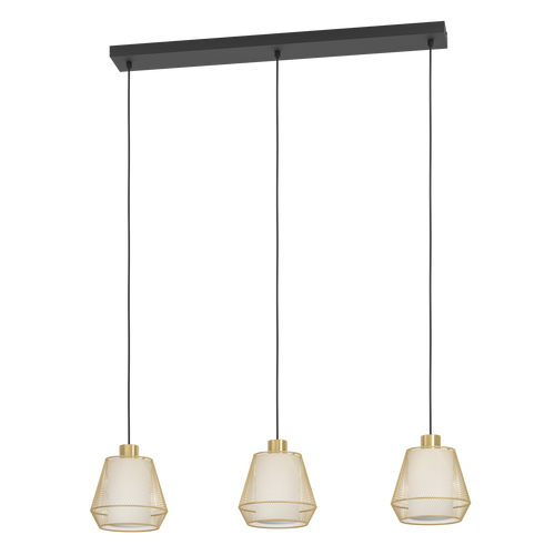 EGLO hanglamp Ciudadela - e27 - 88 cm - zwart/goud/wit - textiel - vtwonen shop