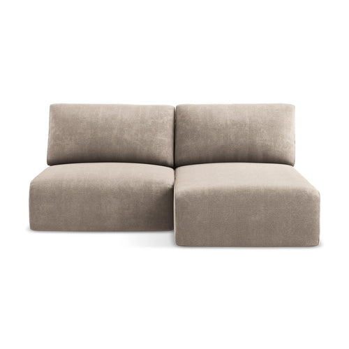 LaMiaSofa hoekbank rechts Ostia - chenille stof - donkerbeige - 210x149x79