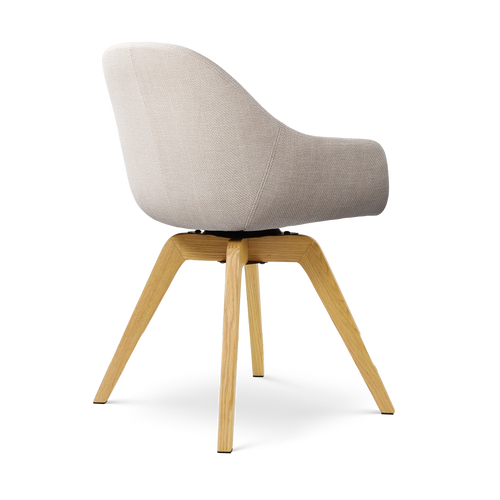 Nolon Noor-Mae draaibare eetkamerstoel beige - houten onderstel