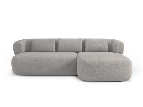 Micadoni rechter hoekbank Jenny 5-zits, boucle lichtgrijs - 145x225x73cm