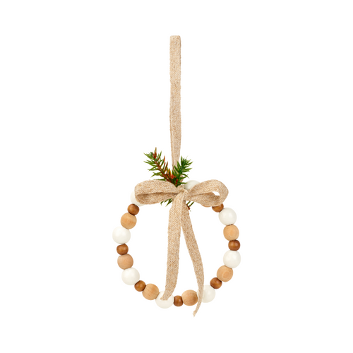 Sia Deco Kersthanger Cirkel - beige en bruin - hout - D10 - vtwonen shop