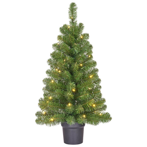 Black Box Trees Norton Kunstkerstboom met Verlichting - Kerstboom H90 x Ø50 cm - Kunstboom in Pot - Groen
