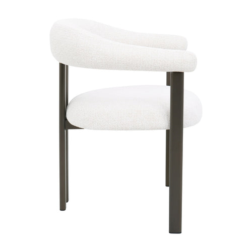 DÉJA Living Eetkamerstoel Odense - Stof - Off-White/Brons - Set van 2