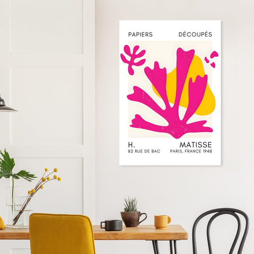 Artfulprints Poster met Lijst Matisse – Abstract bloom pink   - 50x70 cm - Roze