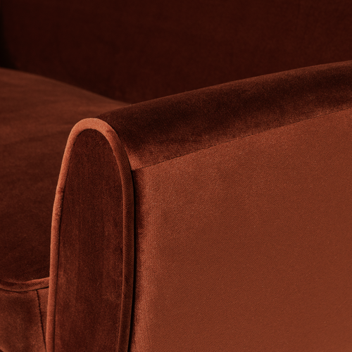 WOOOD 2-zits bank Rocco - Velvet - Roest - 75x187x82