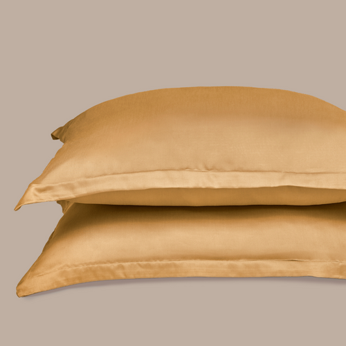 Coco & Cici - Bamboe Kussensloop 80 x 40 cm - Kussenhoes - Okergeel - 100% Eco Bamboe - Volant 2 cm - 1 stuk - vtwonen shop