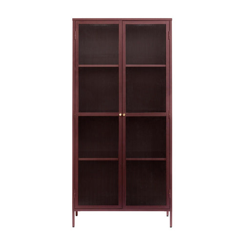 Olivine Katja metalen vitrinekast rood - 90 x 190 cm - vtwonen shop