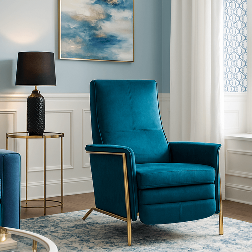 Kare Design Fauteuil relax Lazy fluweel petroleumblauw - vtwonen shop