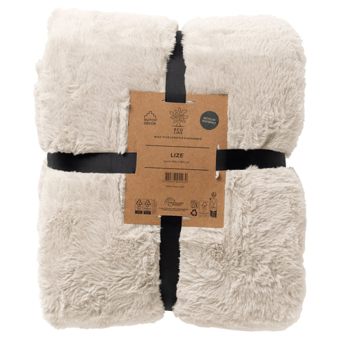 LIZE - plaid 140x180 cm - 100% gerecycled polyester - Snow White - wit