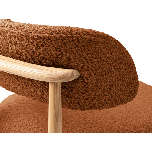 Set van 2 stoelen met gesp Evan boucle terracotta - 51x49.5x77cm
