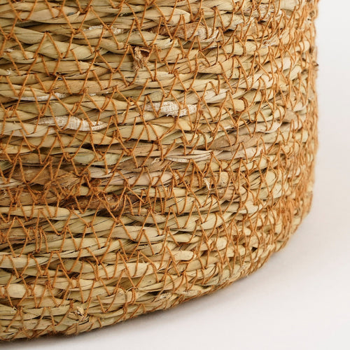 Mica Decorations Atlantic Plantenmand - Set van 2 - H20 x Ø20 cm - Zeegras - Lichtbruin - vtwonen shop