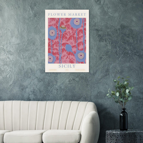 Artfulprints  Flower market - Sicily   poster 30x40 cm