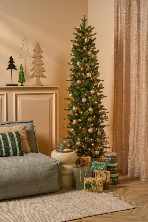 Black Box Trees Harma Pilar kerstboom led groen warm wit 240L TIPS 861 en timer & dimmer - h215xd66cm