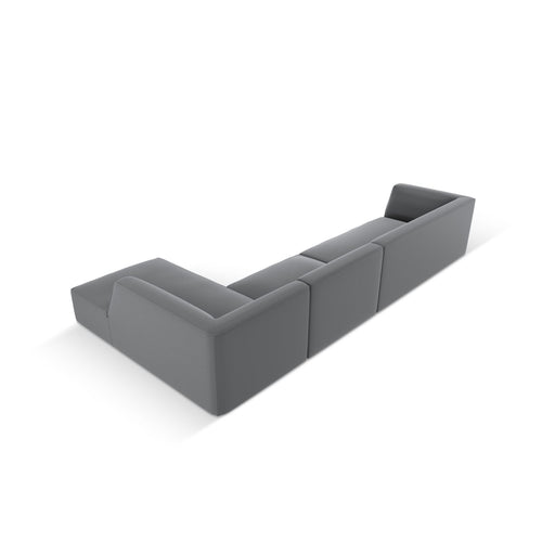 Cosmopolitan Design - Modulaire hoekbank rechts Siena 5-zits, imitatieleer donkergrijs - 180x366x69cm