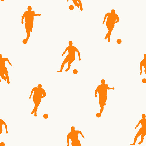ESTAhome behang voetbalspelers oranje en wit - 53 cm x 10.05 m - 115871