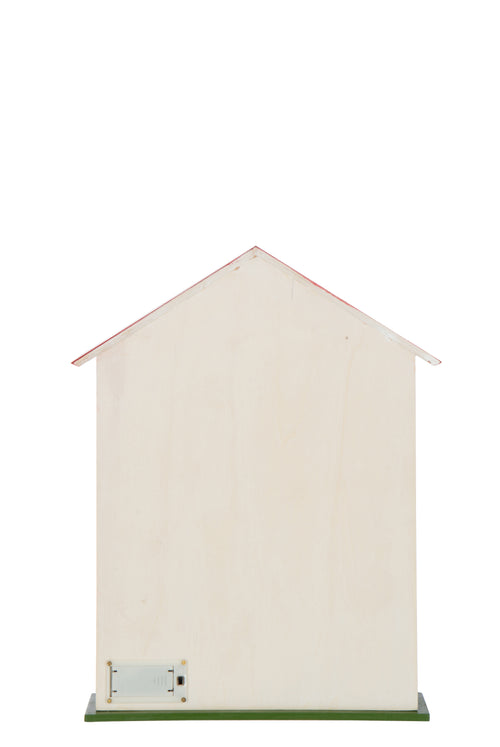 J-Line decoratie Huis Adventskalender - multiplex - rood/wit - LED lichtjes - vtwonen shop