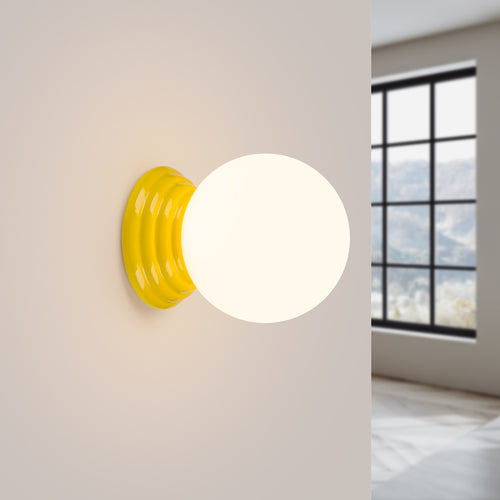 Sollux Lighting Wandlamp ZORI geel IP44 - 12x16x12cm